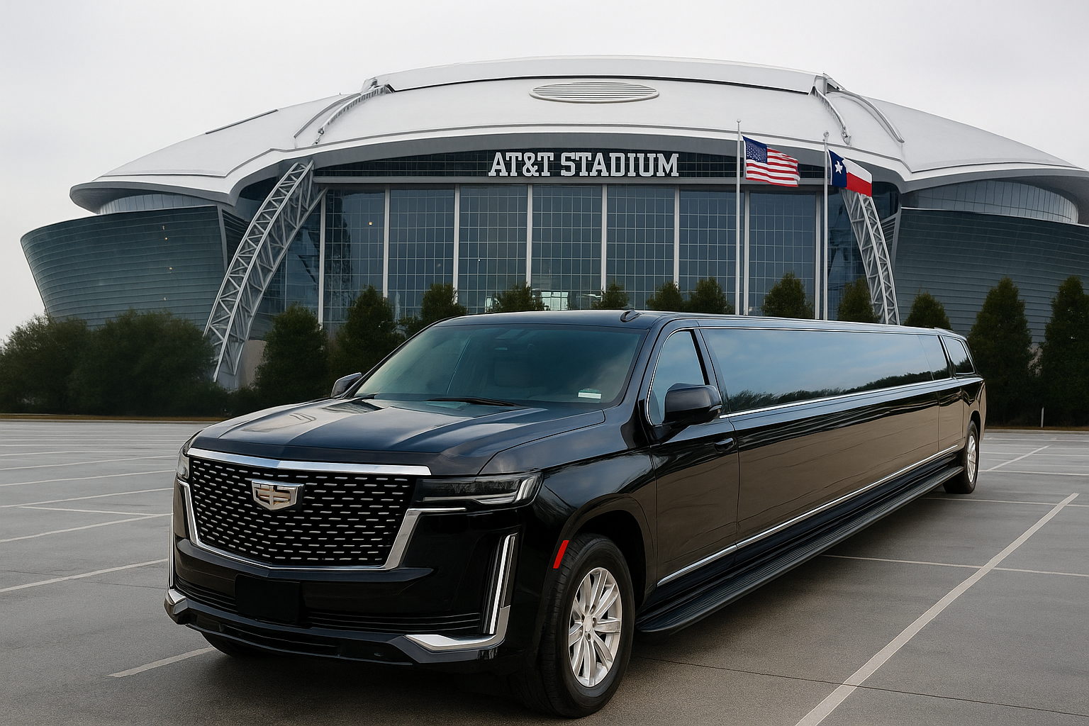 2024 Cadillac Escalade limousine – EMT luxury limo service Dallas